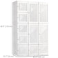 Portable Wardrobe Closet, Folding Bedroom Wardrobe, Clothes Storage Organizer with 8 Cube Compartments, White