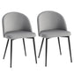 Set of 2 Mid-Back Dining Chair, Mid-Back Velvet-touch Upholstery Kitchen Chair for Living Room Dining Room, Dark Blue