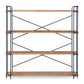 4-Shelf Minimalist Bookcase with Sleek Iron Frame, Industrial Design, Ideal for Patios, Backyard, 64" L x 17.5" W x 66.5" H, Natural