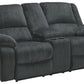 Draycoll - Slate - Dbl Reclining Loveseat W/Console - Fabric