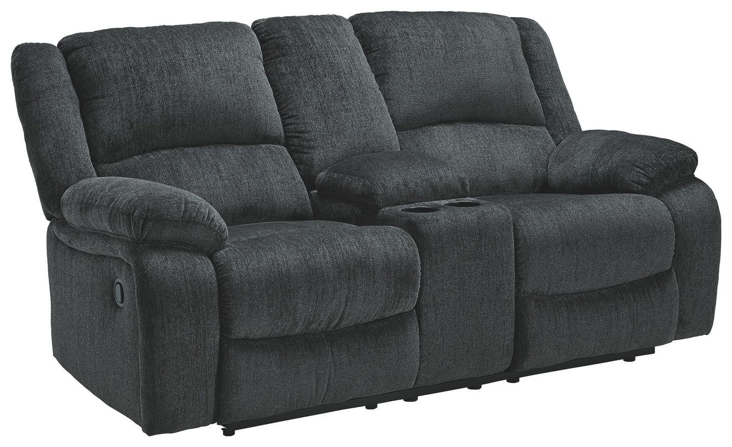 Draycoll - Slate - Dbl Reclining Loveseat W/Console - Fabric