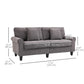 3-Seater Corduroy Sofa with Wood Legs - Light Grey