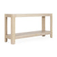 Elegant Farmhouse Console Table with Knot-Free Pine Legs, Accent Sofa Table with Solid Wood Veneer Top, 59" L x 15.5" W x 30" H, Natural