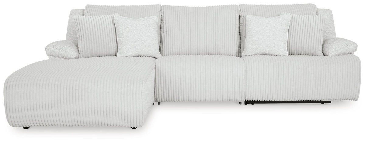 Top Tier - Alloy - 3-Piece Sectional Sofa With LAF Press Back Chaise - Forward Furniture