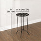 16" Round Outdoor Table, Small Patio Side Table, Metal End Table Plant Stand with Grid Top for Indoor, Garden, Black