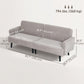 3-Seater Corduroy Loveseat with Rubberwood Legs - Light Grey
