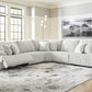 Top Tier - Alloy - 5-Piece Reclining Sectional - Fabric