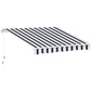 8' x 7' Retractable Awning, Patio Awnings, Sunshade Shelter with 280 g/m² UV & Water-Resistant Fabric and Aluminum Frame for Deck, Balcony, Yard, Blue and White