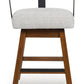 Ralene - Upholstered Swivel Barstool (Set of 2) - Medium Brown