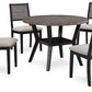 Corloda - Black / Gray - Round Drm Table Set (Set of 5)