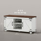 Farmhouse TV Stand with Barn Doors for 50" TV - Distressed White