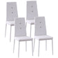Set of 4 Tufted High-Back Dining Chairs - White