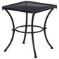 Square Outdoor Side Table, Metal Outdoor Patio Table, Garden Coffee Side Bistro Tables with Mesh Grid Top for Balcony, Porch, Backyard, 17.7" x 17.7" x 19.7", Black