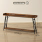 71" Console Table with Storage Shelf - Rustic Brown
