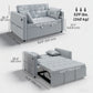 3‑in‑1 Convertible Sofa Bed, Pull Out Sleeper Sofa with USB Charging, Adjustable Backrest, Side Pockets, Light Grey