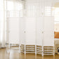 6 Panel Folding Room Divider, Portable Privacy Screen, Wave Fiber Room Partition for Home Office, White