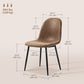 Retro Dining Chairs Set of 4, PU Leather - Brown