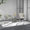 3 Piece Outdoor Patio Bistro Set, Wicker Rattan Furniture with Metal Legs for Garden, Backyard, Light Grey
