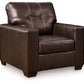 Santorine - Dark Brown - Chair - Leather Match