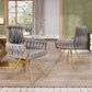 Set of 2 Velvet Dining Chairs with Upholstered Ergonomic Seats, Industrial-Chic Swivel Chairs with Metal Legs, 25'' L x 25'' W x 34'' H, Gray