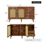 Country-Style Sideboard with Magnetic Soft-Close Doors and Generous Storage, Sturdy Cabinet with Wood Legs 51'' L x 15.5'' W x 30'' H, Wood