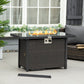 Propane Fire Pit Table 43" Outdoor Fire Table, 50,000 BTU Pulse-Ignition Wicker Firepit Furniture with Glass Wind Guard, Blue Glass Rock, CSA Certification, Coffee