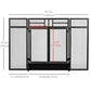 3-Panel Steel Mesh Fireplace Screen, Decorative Fire Spark Guard Cover with Double Doors, 47x31in, Black