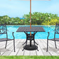 36" Patio Dining Table, Outdoor Bistro Table with 2" Umbrella Hole, Cast Aluminum Frame, For Garden, Balcony, Black