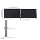 236" x 63" Outdoor Privacy Wall, Double Retractable Side Awning, Patio Screen for Garden, Balcony, Backyard, Black