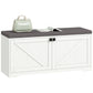 Shoe Storage Bench with Padded Seat, Entryway Bench Holds up to 352 lb, Shoe Organizer, 8 Pairs, White Wood Grain