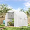 8.2x6.6x6.6ft Walk-in Tunnel Greenhouse Portable Garden Plant Growing Warm House with Door and Ventilation Window, White