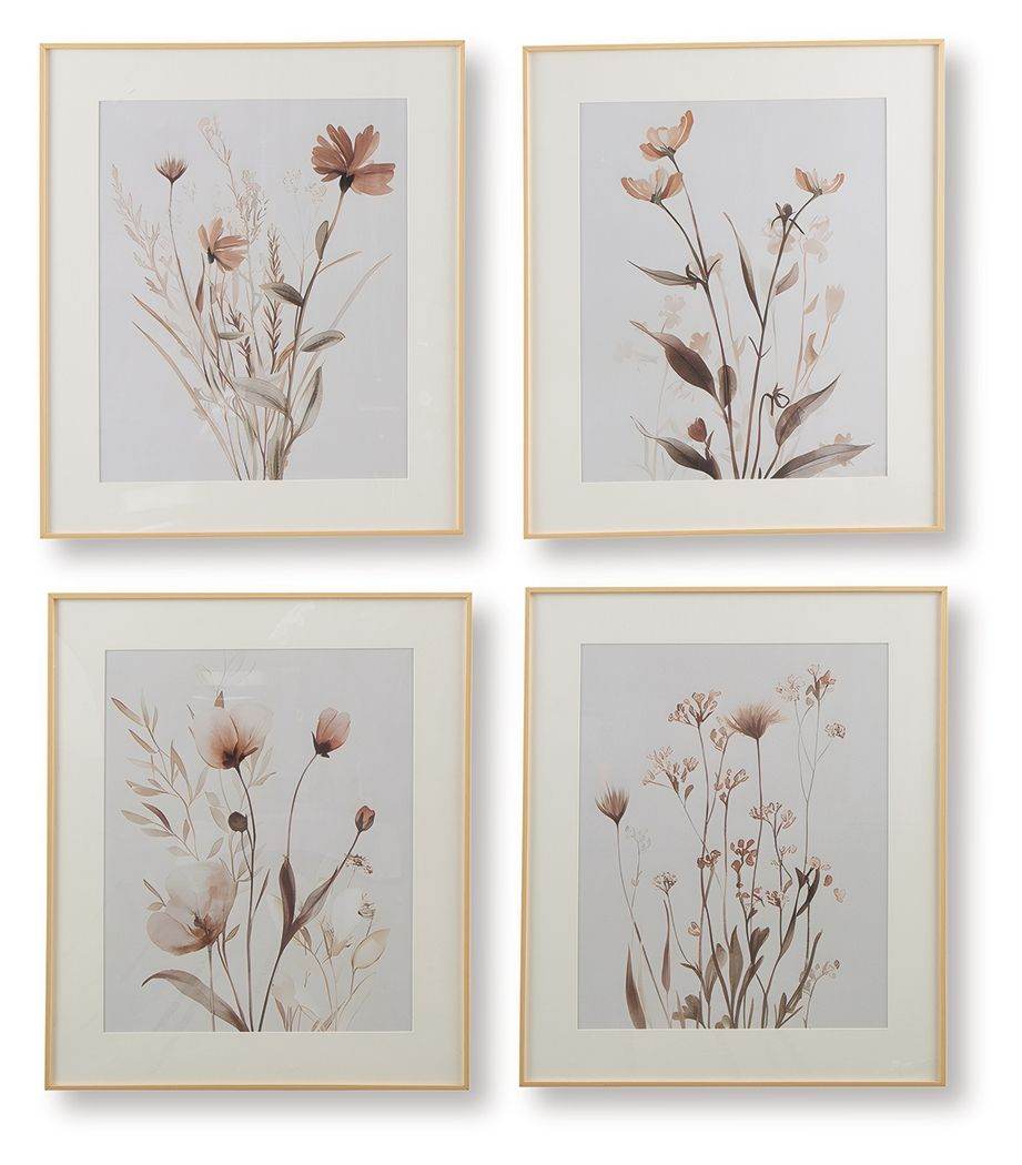 Chettings - Beige / Gray / Blush - Wall Art Set (Set of 4) - Forward Furniture