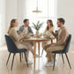Set of 4 Modern Dining Chairs, Velvet Upholstered Kitchen Chairs with Steel Legs for Living Room, Dark Grey