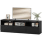 TV Stand with Storage, Modern Entertainment Center with 3 Cabinets and 3 Open Shelves, for TVs up to 85", Black