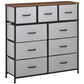 9-Drawer Tall Fabric Dresser Tower - Grey
