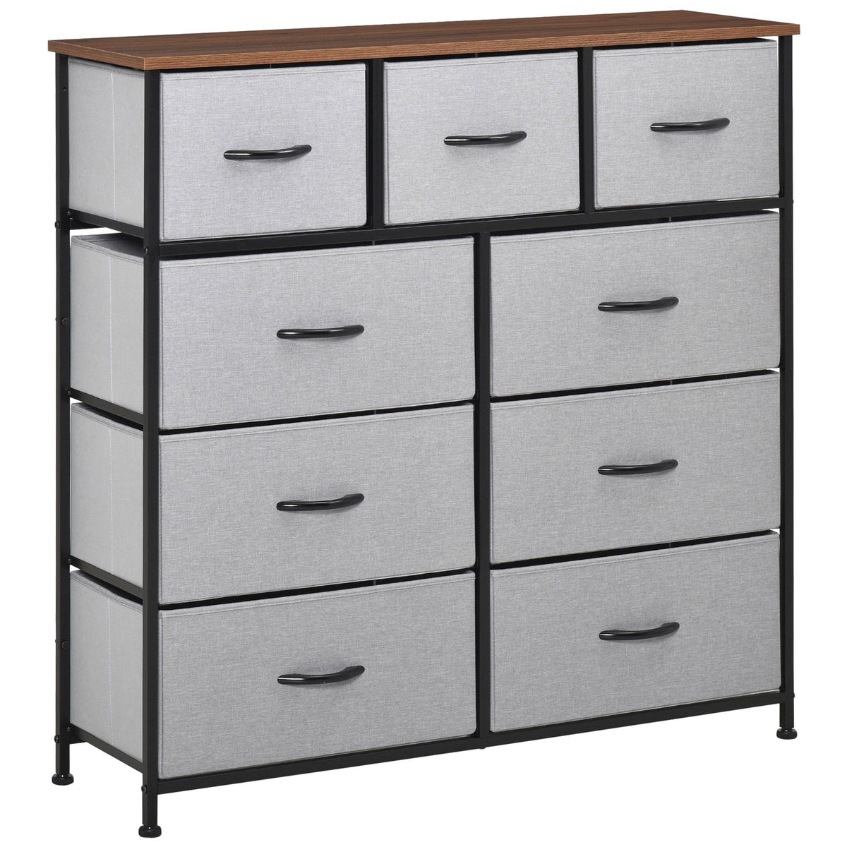 9-Drawer Tall Fabric Dresser Tower - Grey
