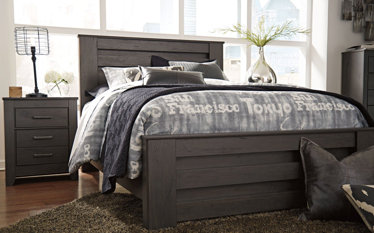 Brinxton - King Panel Bed - Gray Dark