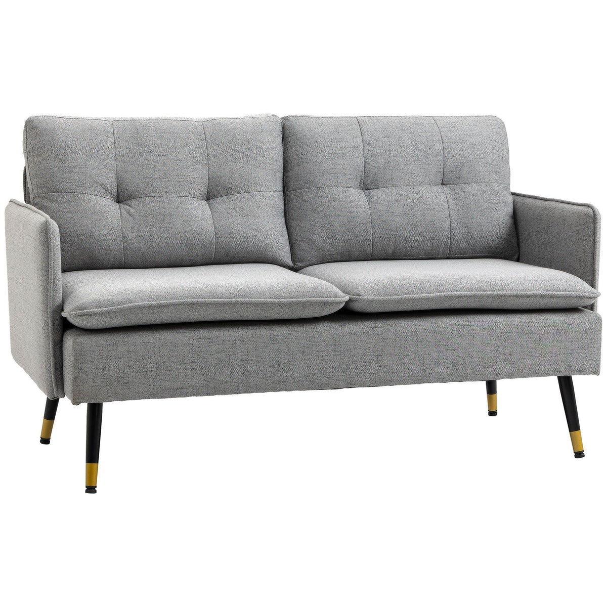 55" Linen Loveseat with Button Tufting - Grey
