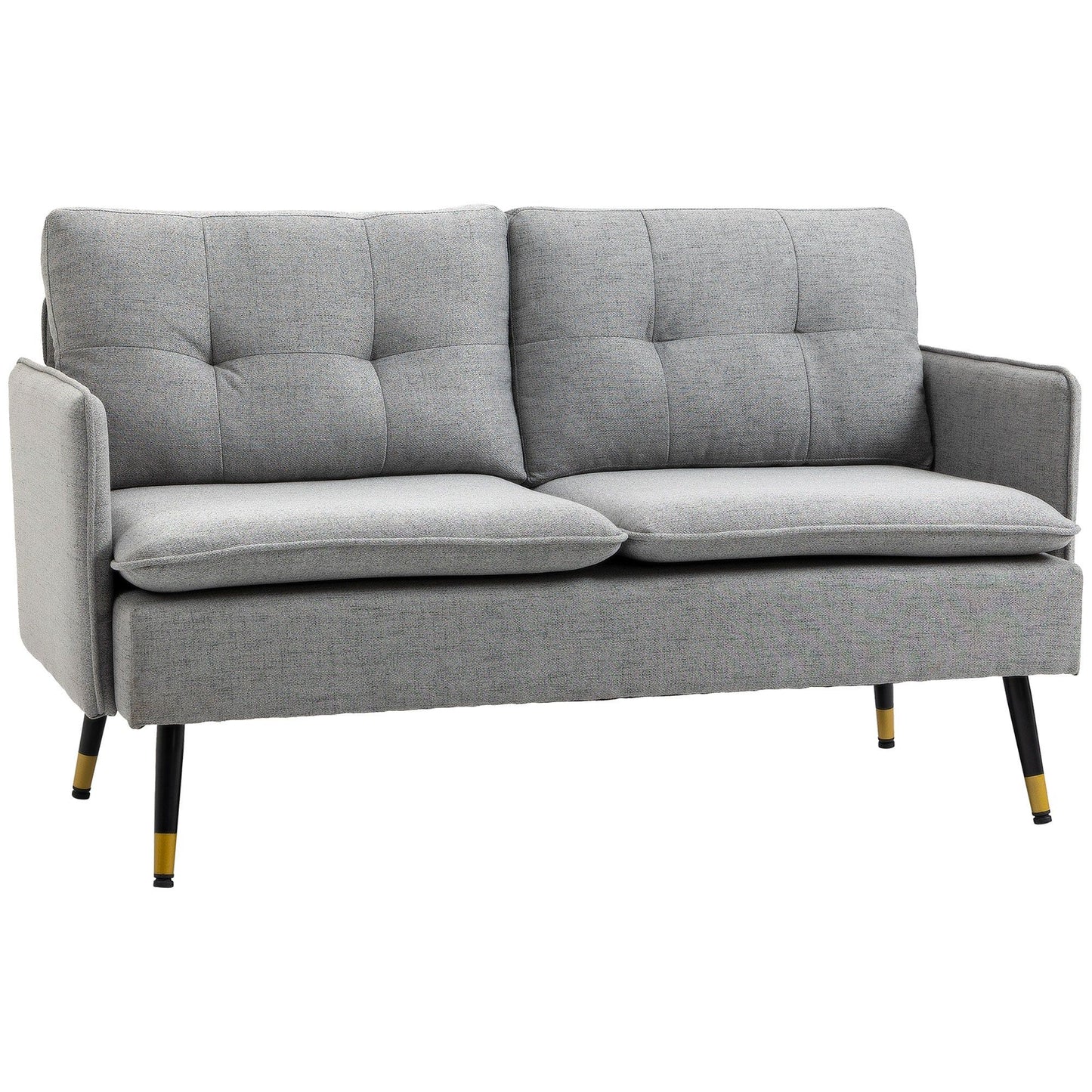 55" Linen Loveseat with Button Tufting - Grey