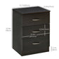 3-Drawer Nightstand with Metal Rail - Dark Brown
