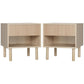 Nightstands Set of 2 with Drawer and Shelf - Natural Wood