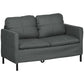 53" Two-Seater Sofa with Steel Legs - Dark Grey