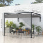 10' x 7' Lean To Pergola, Metal Pergola with Retractable Roof for Grill, Garden, Patio, Deck