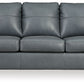 Genoa - Steel - Queen Sofa Sleeper - Leather Match