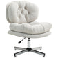 Armless Office Chair with Adjustable Height - Cream White