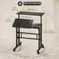Mobile Stand Up Desk, Height & Angle Adjustable Computer Desk with Wheels for Standing or Sitting, Laptop Desk, Black