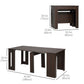 Extendable Dining Table, Expandable Kitchen Table for Small Spaces, Seats up to 6 People, Dark Brown