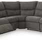 Museum - Pewter - 2-Piece Reclining Sectional With Raf Reclining Loveseat - Fabric