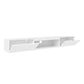 Floating TV Stand with High-Gloss Finish and LED Ambient Lighting, Sleek TV Cabinet with Pull-Down Doors, 63" L x 12" W x 8.5" H, White