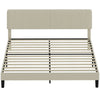 King Platform Bed Frame with Adjustable Headboard - Light Grey